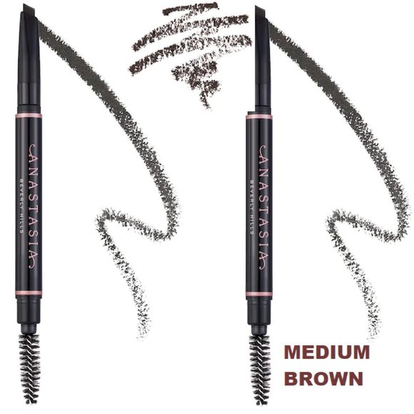 41% SALE 💛2 Anastasia  MEDIUM BROWN Brow Definer Triangular Brow Pencils ✨BNIBs - Picture 1 of 10